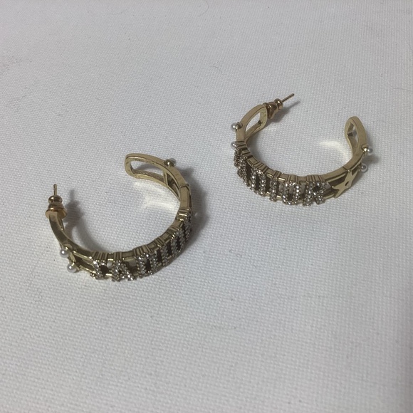 Dior J’ADIOR Crystal Pearl Gold Hoops - Picture 3 of 3